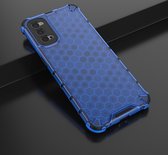 OPPO Reno 4 5G Hoesje - Mobigear - Honeycomb Serie - Hard Kunststof Backcover - Blauw - Hoesje Geschikt Voor OPPO Reno 4 5G