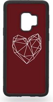 Geometric burgundy heart Telefoonhoesje - Samsung Galaxy S9