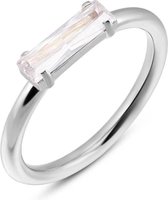 Twice As Nice Ring in edelstaal, baguette, kristal  50