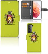 Smartphone Hoesje Geschikt voor Samsung Galaxy S21 Flipcover Doggy Biscuit