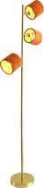 Olucia Tamira - Moderne Vloerlamp - Metaal/Stof - Goud;Oranje