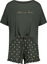 Hunkemöller Dames Nachtmode Korte pyjama set  - Groen - maat M