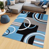 Tapiso Maya Vloerkleed Blauw Woonkamer Laagpolig Tapijt Maat- 130x190