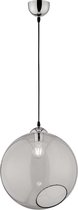 LED Hanglamp - Trinon Klino XL - E27 Fitting - 1-lichts - Rond - Mat Chroom Rookkleur - Aluminium