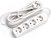 Verlengsnoer - Igna Synci - 3680W - 4 Stopcontacten - 3 Meter - Wit | Nederland