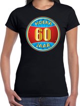 60e verjaardag cadeau t-shirt hoera 60 jaar zwart voor dames - verjaardagscadeau shirt L