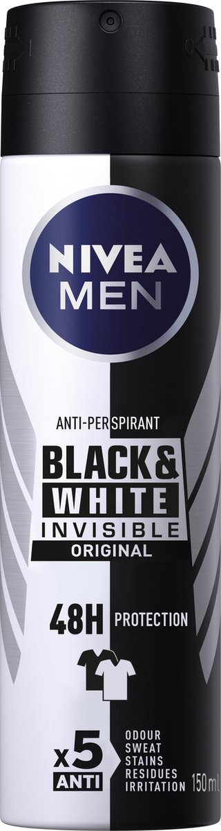 Goedkoopste Nivea for Men Invisible for black & white Deodorant Deospray 150 mL