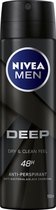 Nivea Men Deodorant Deospray Deep Black Charcoal 150 ml