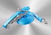 Sjorband - spanband met ratel 1,5 ton 6 meter, blauw