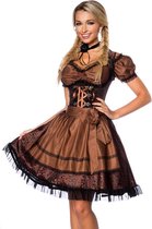 Dirndline Kostuum jurk -2XL- Dirndl Oktoberfest Bruin/Zwart