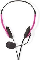 Nedis PC-Headset | On-Ear | Stereo | 2x 3.5 mm | Opvouwbare Microfoon | 2.00 m | Roze