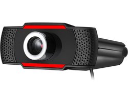 Adesso CyberTrack H3 Webcam 720p HD – Met Microfoon – Plug & Play – Zwart/rood – Auto Focus Lens – Verstelbaar – Voor Windows, Mac en Android – 1.3 mega pixel