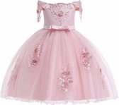 Feestjurk KIDS kort kapmouwtje Roze (6 kleuren)