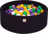 Ronde Ballenbak set incl 300 ballen 90x40cm - Zwart: Geel, Violet, Wit, Donker Groen