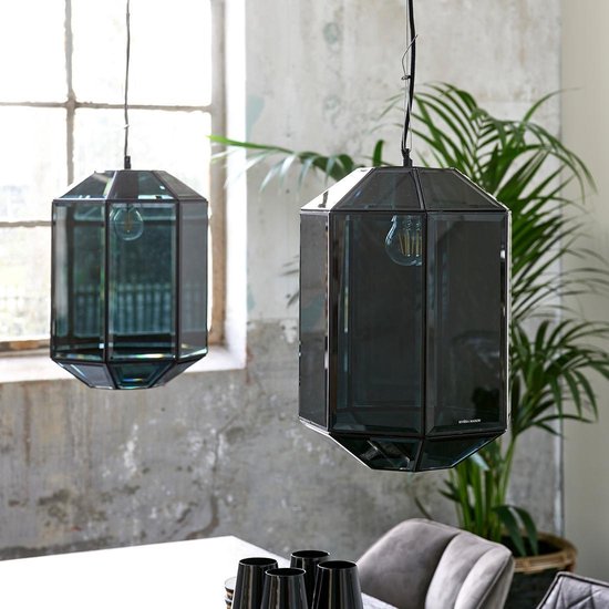Riviera Maison Hanglamp Zwart - French Glass Hanging Lamp 30x30x45 - 150  Meter... | bol.com