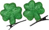 dressforfun - St. Patrick’s Day Haarclip glanzende klaverbladeren - verkleedkleding kostuum halloween verkleden feestkleding carnavalskleding carnaval feestkledij partykleding - 302551