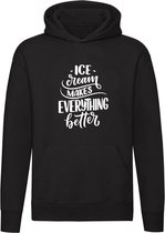 Icecream makes everything better hoodie | ijs | softijs | good vibes | possitive thinking | wijn | grappig | unisex | trui | sweater | hoodie | capuchon