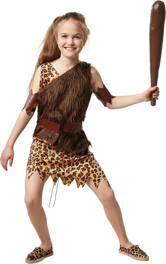 dressforfun - Chique meisje uit het stenen tijdperk 152 (11-12y) - verkleedkleding kostuum halloween verkleden feestkleding carnavalskleding carnaval feestkledij partykleding - 302738