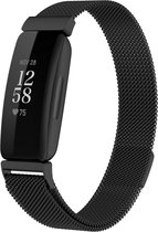 By Qubix - Fitbit Inspire 2 Milanese bandje (small)  - Zwart