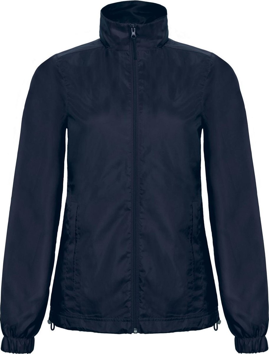 B&C Dames/dames ID.601 Douchebestendig Windbrekerjasje met kap Marine Blauw