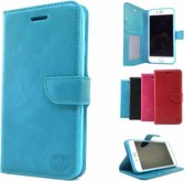 Aquablauwe Wallet / Book Case / Boekhoesje / Telefoonhoesje / Hoesje HTC One M9 met vakje voor pasjes, geld en fotovakje