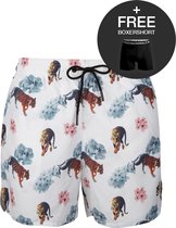 Muchachomalo - Swimshort - 1-pack + gratis boxershort - Men - print/white
