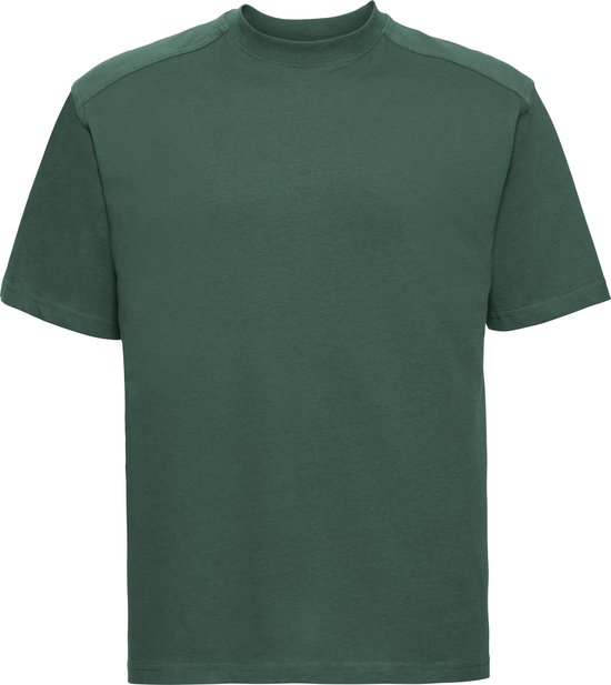 Russell Europa Heren Werkkleding Korte Mouwen Katoenen T-Shirt (Fles groen)