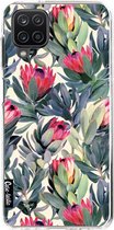 Casetastic Samsung Galaxy A12 (2021) Hoesje - Softcover Hoesje met Design - Painted Protea Print