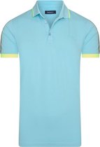 Ferlucci - Exclusieve Heren Polo - Stretch - Model Como - Aquablauw Neon