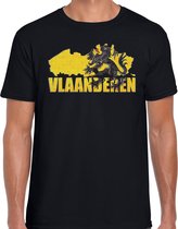 Silhouet van Vlaanderen t-shirt voor heren - zwart - Vlaamse shirtjes / outfit XXL