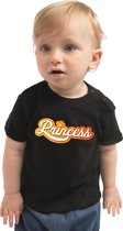 Princess Koningsdag t-shirt zwart peuter jongen/meisje - Koningsdag shirt / kleding / outfit 98