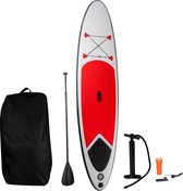 SUP Board - Opblaasbaar Paddle Board - Complete Set - Incl. Verstelbare Peddel, Handpomp, Draagtas en Reparatiekit - 305 x 71 CM - Max. 100KG - Rood/Wit