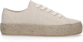 Sacha - Dames - Beige glitter sneakers met touwzool - Maat 38