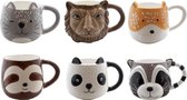 Koffiemokken - 6 Stuks - Dieren - Koffie Thee