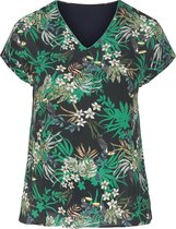 Promiss - Female - T-shirt met tropische print in viscose  - Marineblauw