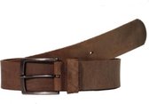 Heren/Dames vintage riem leer 4 cm Bruin, bandmaat 105