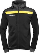 Uhlsport Offense 23 Multi Hood Jacket Zwart-Antraciet-Limoen Geel Maat M