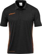 Uhlsport Score Polo Shirt Zwart-Fluo Oranje Maat 3XL