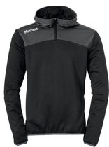 Kempa Emotion 2.0 Hoody met 1-4 Rits Zwart-Antraciet Maat 2XL