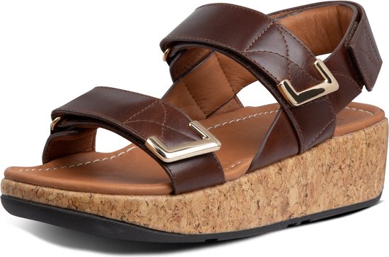 FitFlop Remi Adjustable Back-Strap Sandals Leather BRUIN - Maat 40 | bol