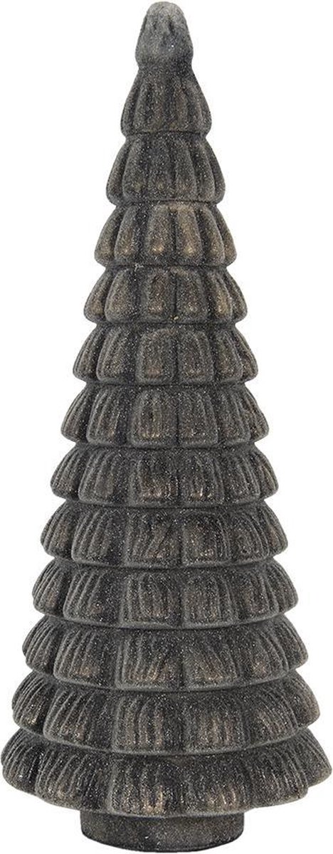 Clayre & Eef Beeld Kerstboom Ø 18x46 cm Bruin Glas