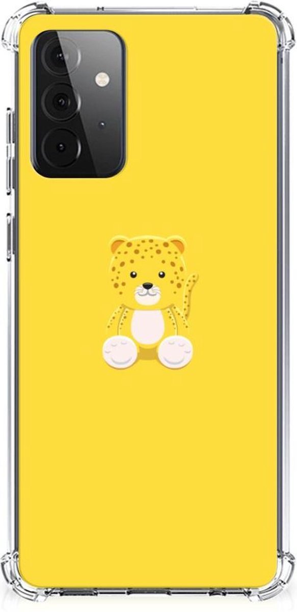 Samsung Galaxy A72 4G/5G Stevig Bumper Hoesje Baby Leopard