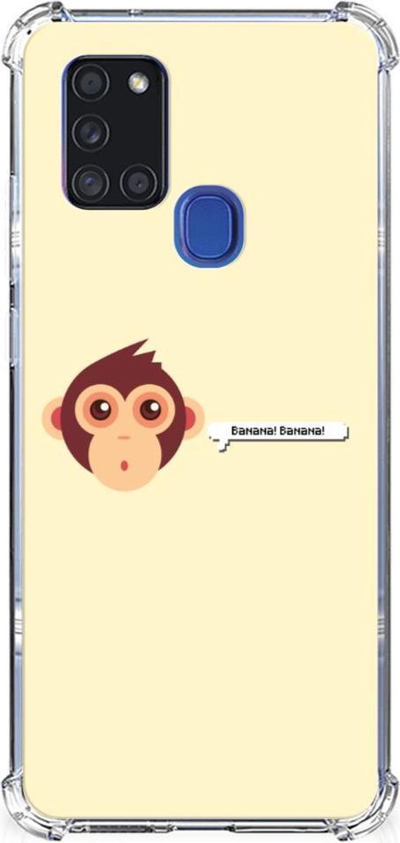 Samsung Galaxy A21s Stevig Bumper Hoesje Monkey