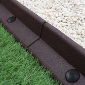 Flexibele Borderrand tuin - Bruin - Set: 4 x 1.2 meter (120 x 8.1 x 8.1 cm) - UV- en Weerbestendig - Rubber - Kindvriendelijk - Grasmaaiervriendelijk - Perkrand