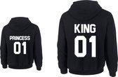 Hoodie meisje-zwart-voor dochter King en Princess-Maat 134/140