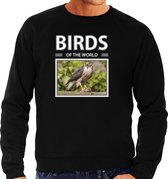 Dieren foto sweater Havik - zwart - heren - birds of the world - cadeau trui Haviks liefhebber M