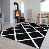 Tapiso Luxury Vloerkleed Antraciet Woonkamer Modern Tapijten Maat- 80x150