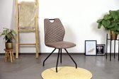 Eetkamerstoel Carlos | lederlook Soft steel
