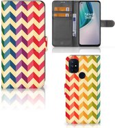Flip Case pour OnePlus Nord N10 Coque Zigzag Couleur