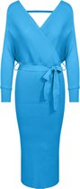 Overslag Stretch Dress Blauw